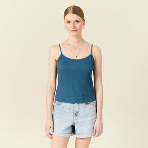 debardeur bretelles fines bleu gris femme Débardeur bretelles fines bleu gris femme