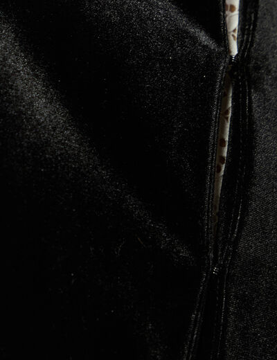 Cape ajust&eacute;e sans manches effet velours noir femme