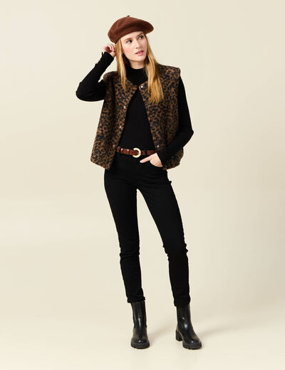 Gilet sans manches réversible camel femme