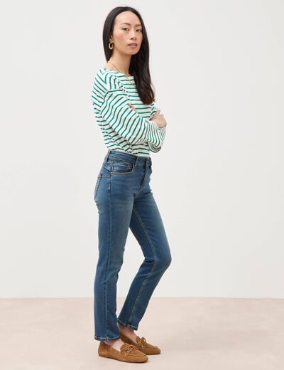 Jeans regular 7/8&egrave;me denim stone femme