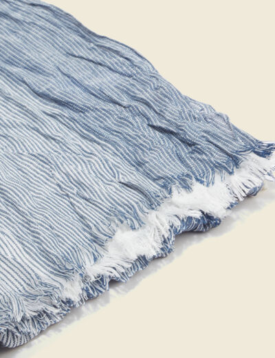 Foulard effet froissé bleu marine homme