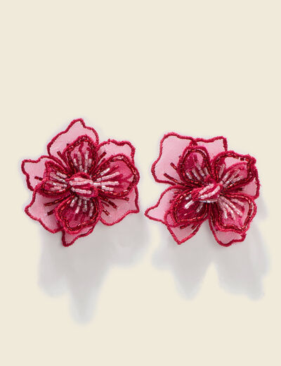 Boucles d'oreilles bordeaux femme