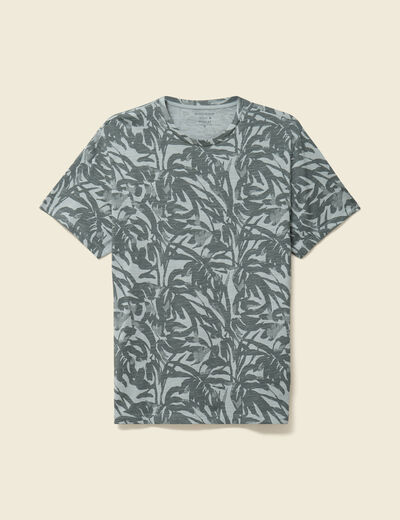 T-shirt manches courtes vert fonc&eacute; homme