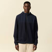 Sweat zippé à capuche bleu marine homme