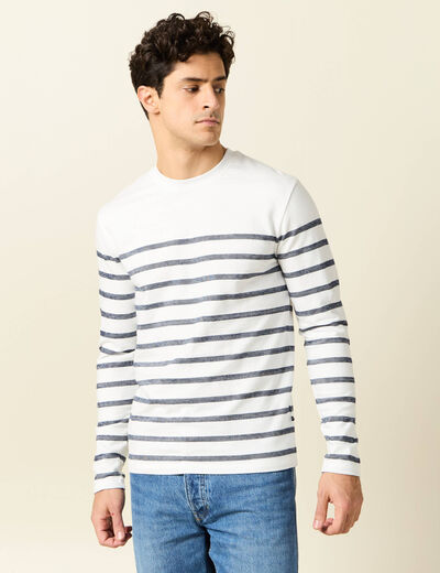 T-shirt manches longues ecru homme