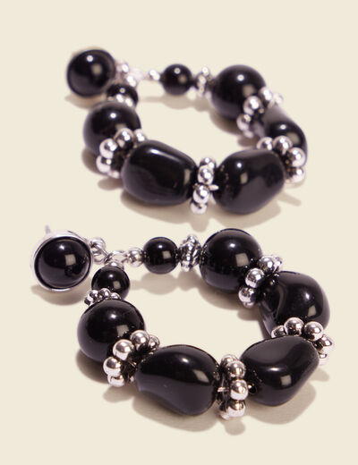 Boucles d'oreilles pendantes noir femme