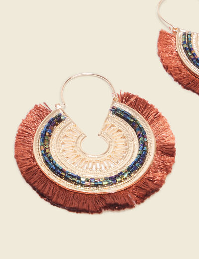 Boucles d'oreilles créoles rouge foncé femme