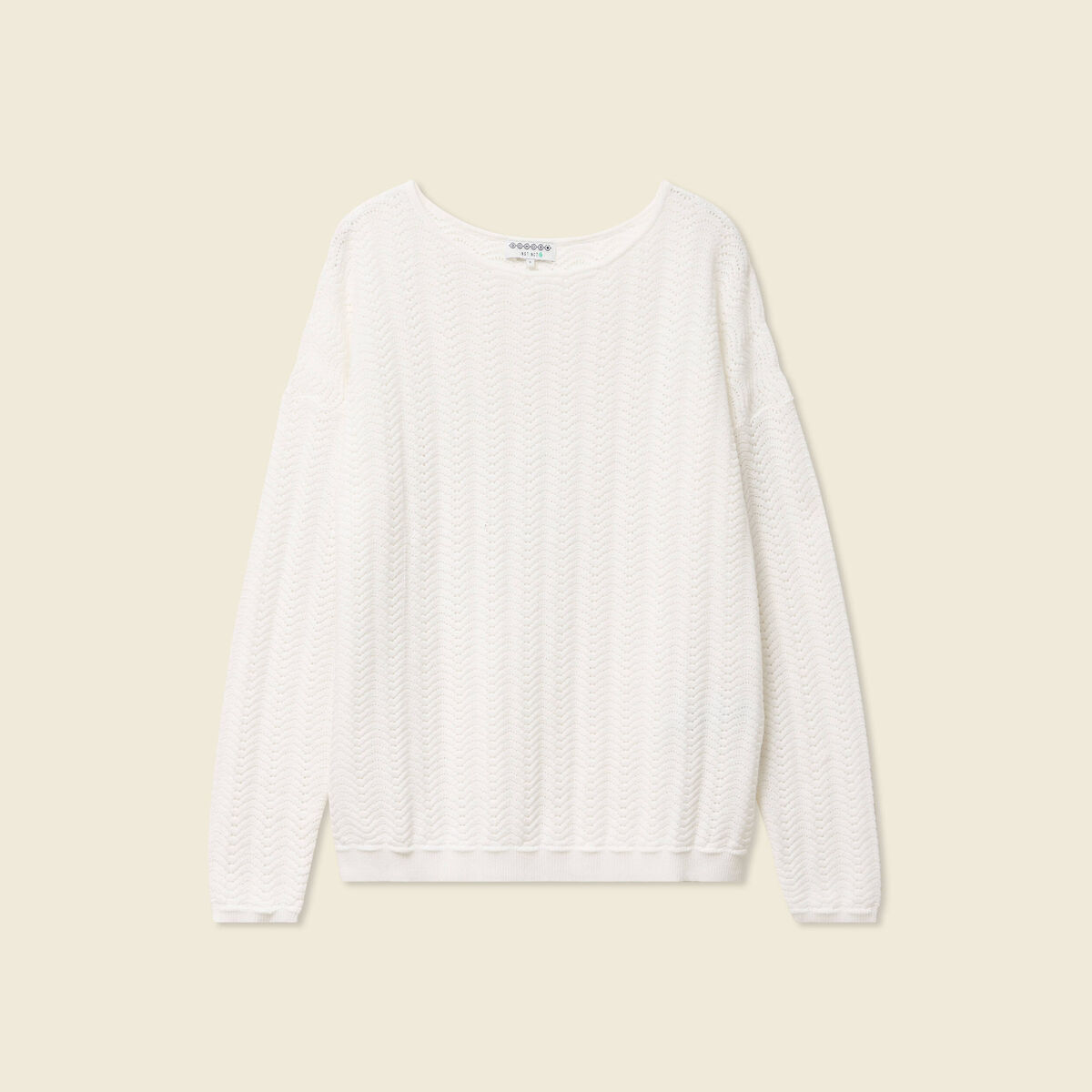 Pull manches longues ecru femme