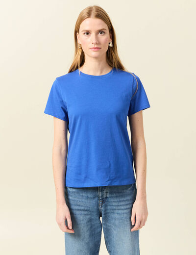 T-shirt éco-responsable bleu electrique femme