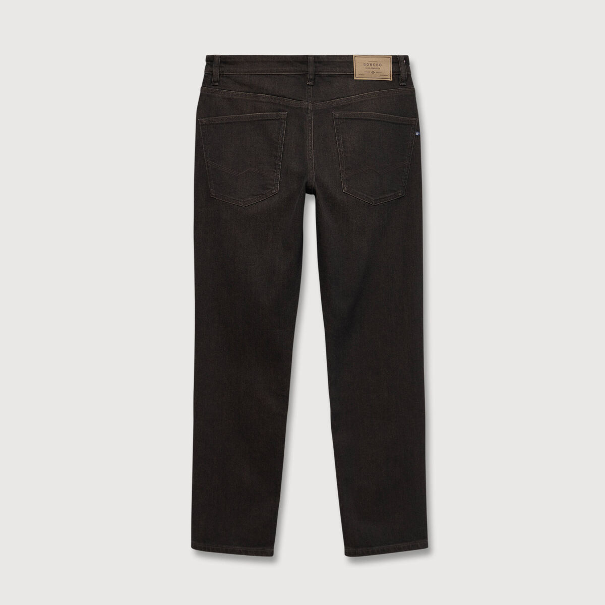 Jeans straight longueur 32 marron homme