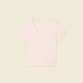 T-shirt manches courtes rose clair femme