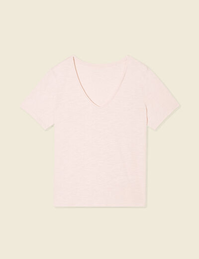 T-shirt manches courtes rose clair femme