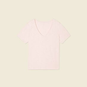t shirt manches courtes rose clair femme T-shirt manches courtes rose clair femme