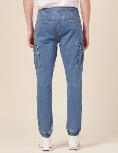 Jeans battle à coulisse denim used homme