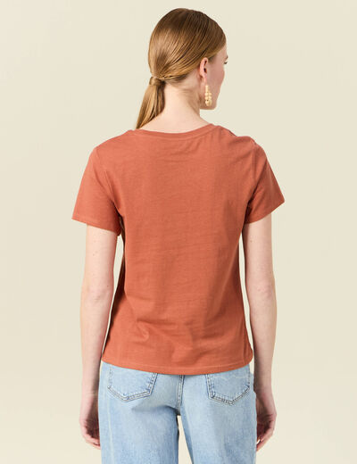 T-shirt éco-responsable orange femme