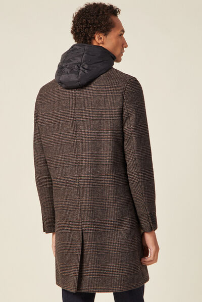 Manteau avec capuche amovible noir homme