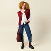 Gilet sans manches rouge foncé femme