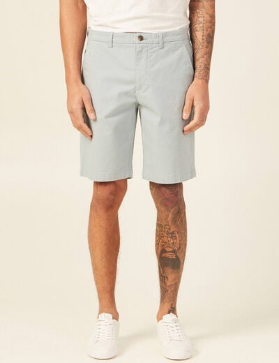 Bermuda droit éco-responsable bleu gris homme