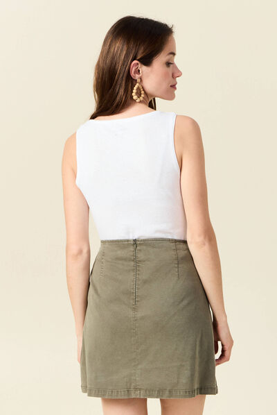 Débardeur femme uni col arrondi Instinct blanc femme