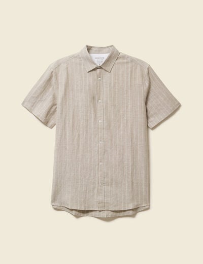 Chemise manches courtes vert kaki homme