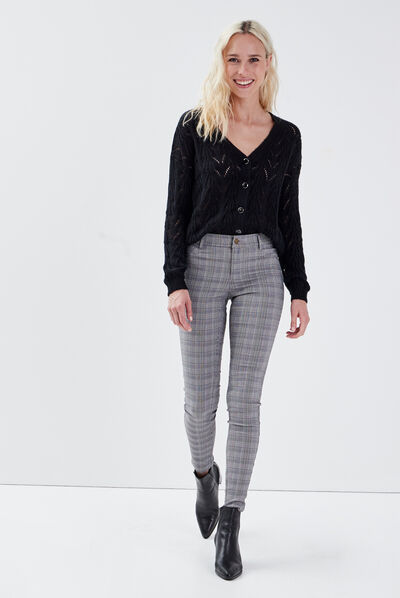 Pantalon skinny gris femme