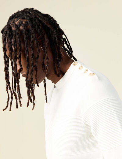 Pull éco-responsable ecru homme