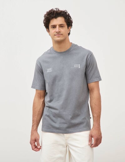 T-shirt en coton manches courtes gris homme