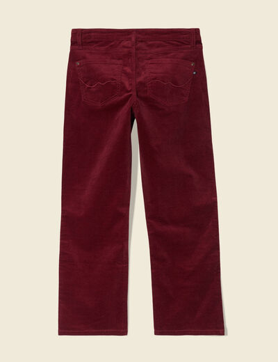 Pantalon bootcut velours prune femme