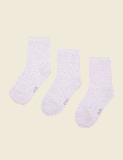 Lot 3 paires chaussettes gris clair femme