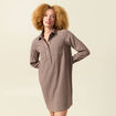 Robe manches longues beige femme