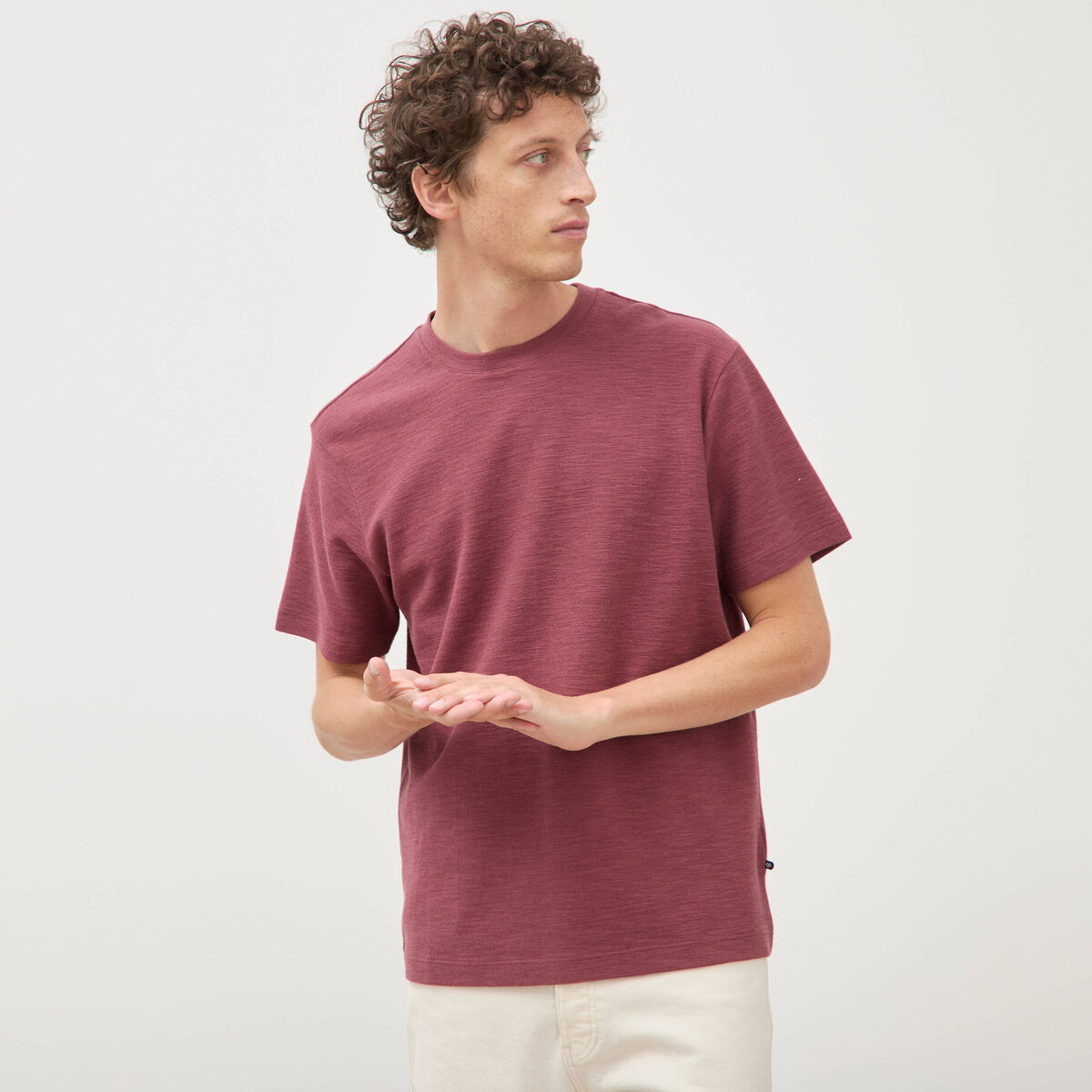 T-shirt manches courtes vieux rose homme
