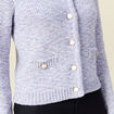 Gilet manches longues col rond bleu marine femme