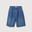 Bermuda jeans large taille haute denim used femme
