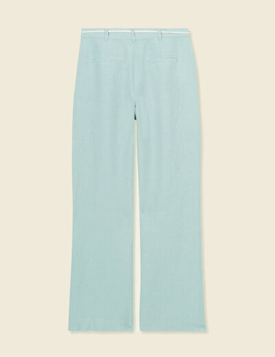 Pantalon loose taille haute vert pastel femme
