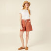 Bermuda large ceinturé orange femme