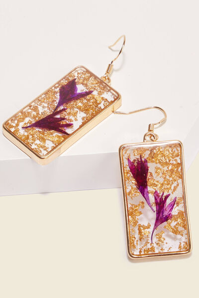 Boucles d'oreilles pendantes couleur or femme