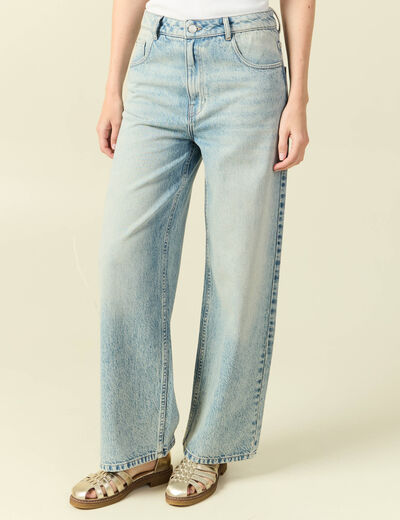 Jeans loose taille standard bleu femme