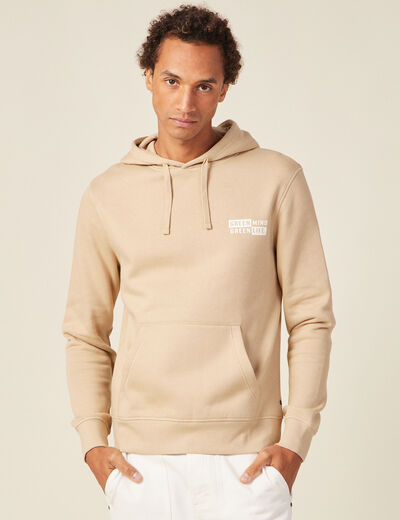 Sweat à capuche beige homme