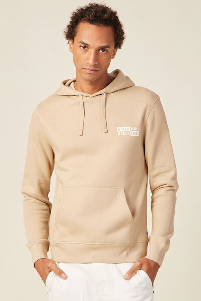 Sweat à capuche beige homme