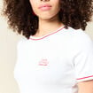 Short ajusté court manches courtes blanc femme
