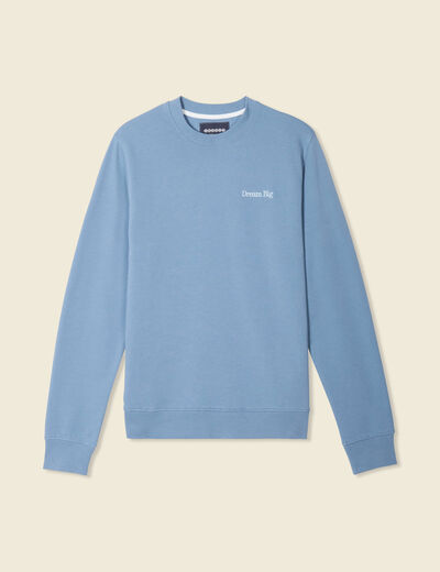 Sweat manches longues bleu gris homme