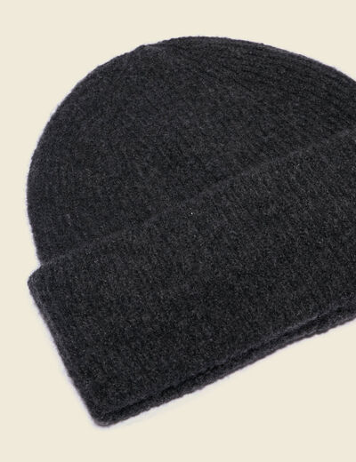 Bonnet gris fonc&eacute; femme