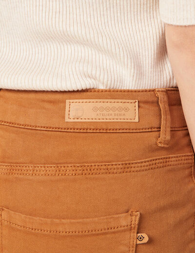 Pantalon slim marron femme