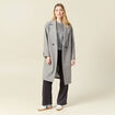 Manteau oversize long gris femme