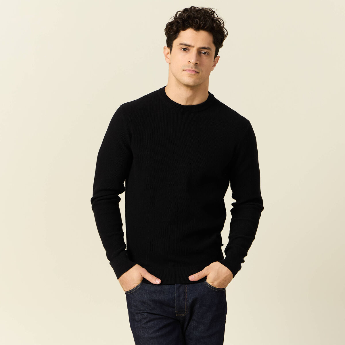 Pull éco-responsable noir homme