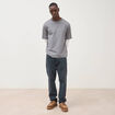 T-shirt droit manches longues col rond gris homme