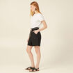 Bermuda large ceinturé noir femme