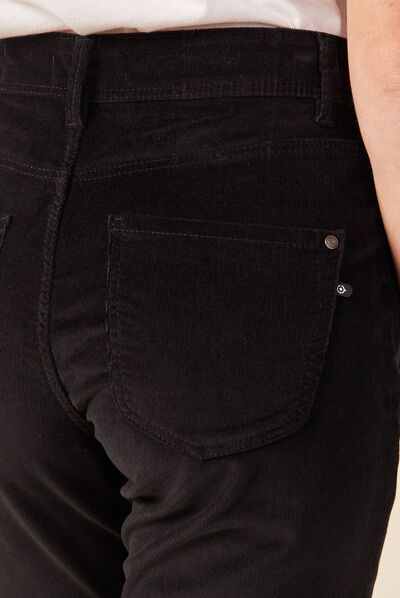Pantalon bootcut velours noir femme