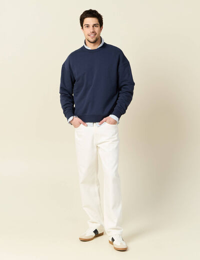 Sweat manches longues bleu marine homme