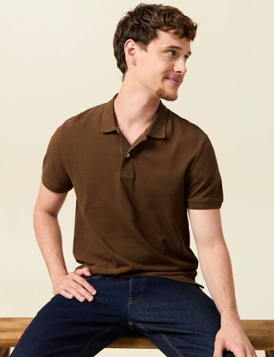 Polo éco-responsable marron homme